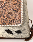 OHLAY OHG134 Cross Body Hand Tooled Hair-On Genuine Leather women bag western handbag purse