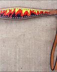 HILASON Western Horse Leather Headstall & Breast Collar Tack Set Flame