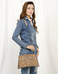 American Darling Adbgz823 Small Crossbody Hand Tooled Genuine Leather Women Bag Western Handbag Purse