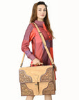 American Darling ADBG1436 Briefcase Hand Tooled Genuine Leather women bag western handbag purse