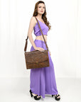 American Darling BRIEFCASE Hand Tooled Genuine Leather women bag western handbag purse