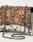 American Darling Crossbody Beautifully Hand Tooled Hair-On Genuine Leather women bag western handbag purse |