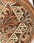 American Darling Adbga538 Canteen Hand Tooled Genuine Leather Women Bag Western Handbag Purse