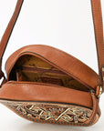 American Darling Adbga538 Canteen Hand Tooled Genuine Leather Women Bag Western Handbag Purse