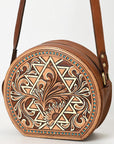 American Darling Adbga538 Canteen Hand Tooled Genuine Leather Women Bag Western Handbag Purse