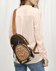 ADBGA548 American Darling SLING Hand Tooled Hair-on Genuine Leather women bag western handbag purse