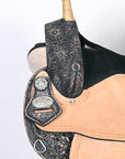 HILASON Flex Tree Western Horse Saddle American Leather Trail Barrel Racing Black Rough Out