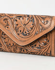 OHLAY WALLET Hand Tooled Genuine Leather women bag western handbag purse
