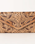 OHLAY WALLET Hand Tooled Genuine Leather women bag western handbag purse