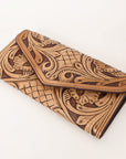 OHLAY WALLET Hand Tooled Genuine Leather women bag western handbag purse