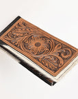OHLAY WALLET Hand Tooled Hair-on Genuine Leather women bag western handbag purse