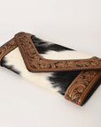 OHLAY WALLET Hand Tooled Hair-on Genuine Leather women bag western handbag purse