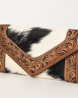 OHLAY WALLET Hand Tooled Hair-on Genuine Leather women bag western handbag purse