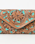OHLAY WALLET Hand Tooled Genuine Leather women bag western handbag purse