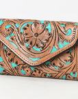 OHLAY WALLET Hand Tooled Genuine Leather women bag western handbag purse