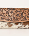 OHLAY WALLET Hand Tooled Hair-on Genuine Leather women bag western handbag purse