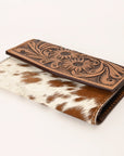 OHLAY WALLET Hand Tooled Hair-on Genuine Leather women bag western handbag purse