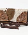 OHLAY WALLET Hand Tooled Hair-on Genuine Leather women bag western handbag purse