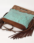 Ohlay Bags OHG167 Clutch Hand Tooled Embossed Genuine Leather Women Bag Western Handbag Purse