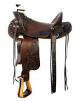 HILASON Western Horse Wade Saddle American Leather Ranch Roping Dark Brown