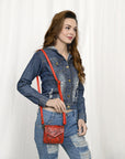 American Darling Wallet Hand Tooled Genuine Leather Women Bag Western Handbag Purse