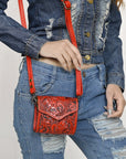 American Darling Wallet Hand Tooled Genuine Leather Women Bag Western Handbag Purse