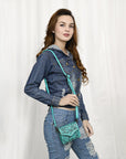 American Darling Wallet Hand Tooled Genuine Leather Women Bag Western Handbag Purse