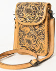 American Darling Cell Phone Holder Hand Tooled Genuine Leather Women Bag Western Handbag Purse