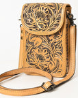 American Darling Cell Phone Holder Hand Tooled Genuine Leather Women Bag Western Handbag Purse