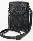 American Darling Cell Phone Holder Hand Tooled Genuine Leather Women Bag Western Handbag Purse