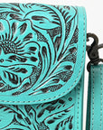 American Darling Cell Phone Holder Hand Tooled Genuine Leather Women Bag Western Handbag Purse