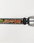 Beautifully Hand Tooled Genuine American Leather Belt Men and Women