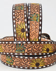 Beautifully Hand Tooled Genuine American Leather Belt Men and Women