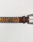 Beautifully Hand Tooled Genuine American Leather Belt Men and Women