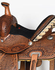 COMFYTACK Horse Barrel Racing American Leather Saddle Floral Dark Brown