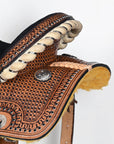 COMFYTACK Horse Barrel Racing American Leather Saddle Floral Dark Brown