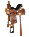 COMFYTACK Horse Barrel Racing American Leather Saddle Floral Dark Brown