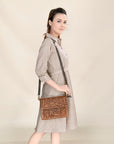 Ohlay Bags OHA119 Clutch Hand Tooled Genuine Leather Women Bag Western Handbag Purse