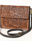Ohlay Bags OHA119 Clutch Hand Tooled Genuine Leather Women Bag Western Handbag Purse
