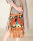 OHLAY OHA116 HOBO Upcycled Wool Hair-on Genuine Leather women bag western handbag purse