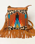 OHLAY OHA116 HOBO Upcycled Wool Hair-on Genuine Leather women bag western handbag purse