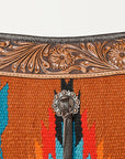 OHLAY OHA115 HOBO Hand Tooled Upcycled Wool Genuine Leather women bag western handbag purse