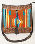 OHLAY OHA115 HOBO Hand Tooled Upcycled Wool Genuine Leather women bag western handbag purse