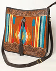 OHLAY OHA115 HOBO Hand Tooled Upcycled Wool Genuine Leather women bag western handbag purse