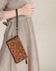 OHLAY OHA129A Clutch Hand Tooled Genuine Leather women bag western handbag purse