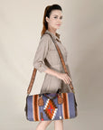 OHLAY OHA125 DUFFEL Hand Tooled Upcycled Wool Genuine Leather women bag western handbag purse