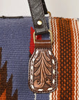 OHLAY OHA125 DUFFEL Hand Tooled Upcycled Wool Genuine Leather women bag western handbag purse