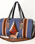 OHLAY OHA125 DUFFEL Hand Tooled Upcycled Wool Genuine Leather women bag western handbag purse