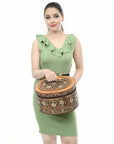 American Darling Jewelry Case Beautifully Hand Tooled Genuine Leather women bag western handbag purse