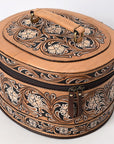 American Darling Jewelry Case Beautifully Hand Tooled Genuine Leather women bag western handbag purse